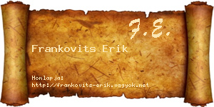 Frankovits Erik névjegykártya
