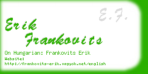 erik frankovits business card